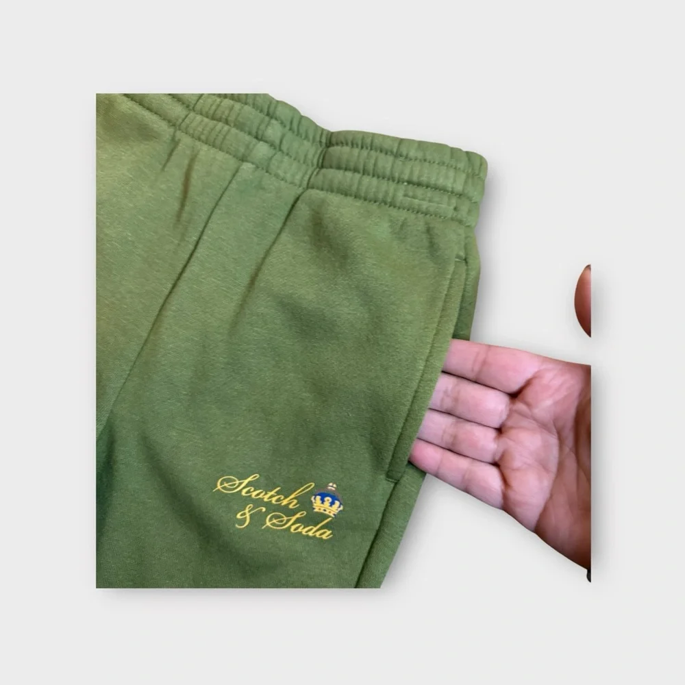 Scotch & Soda 1/4 Zip Green Fleece Pullover & Jogger Sweatpants Matching Set